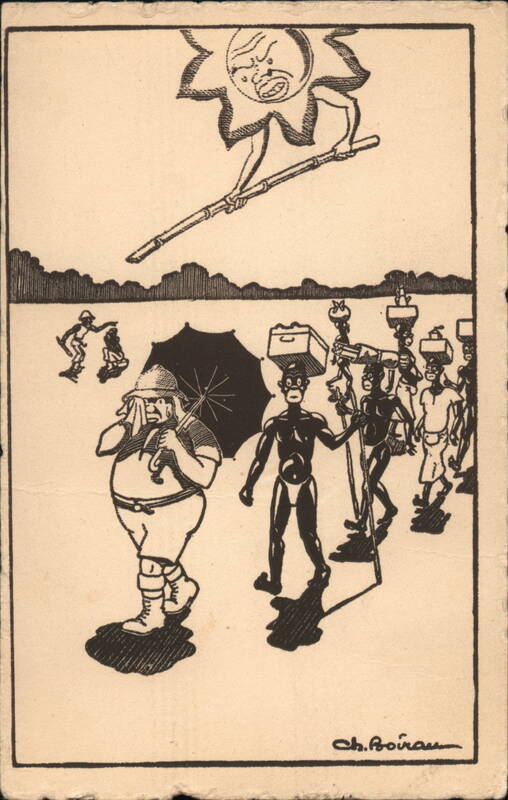 En Afrique - Le Soleil Cartoon Africa Ch. Boirau Artist Signed