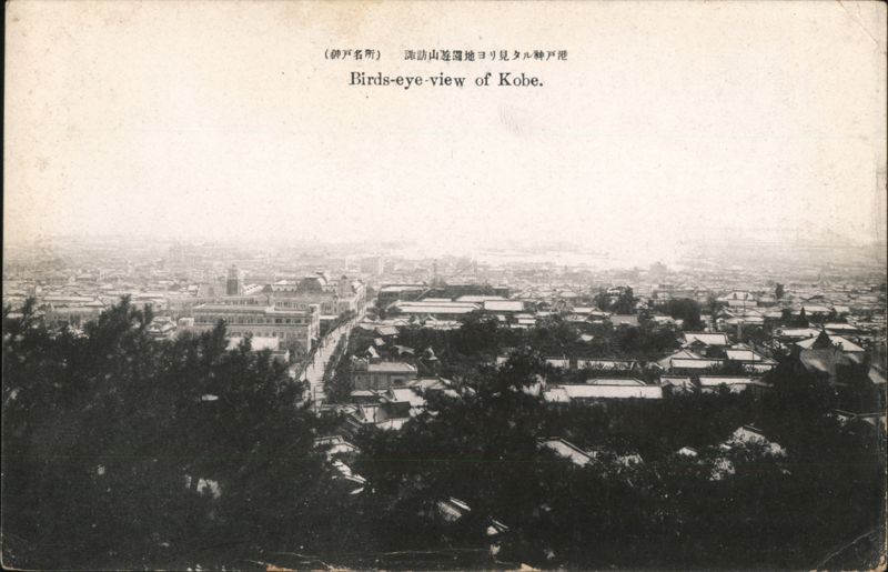 Birds-eye-view of Kobe Japan