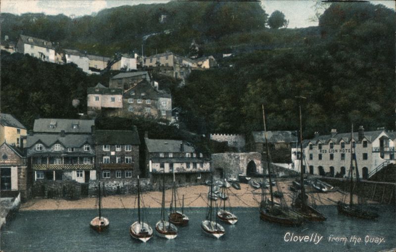 Clovelly from the Quay, Red Lion Hotel United Kingdom