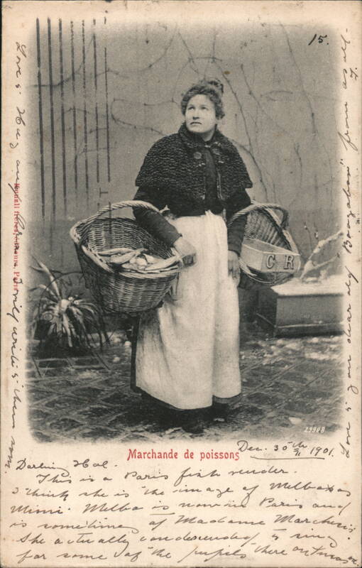 Marchande de Poissons, Paris Fish Vendor France