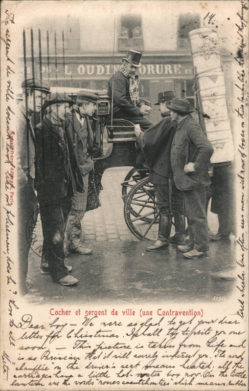 Parisian Coachman & Policeman (Contravention) France