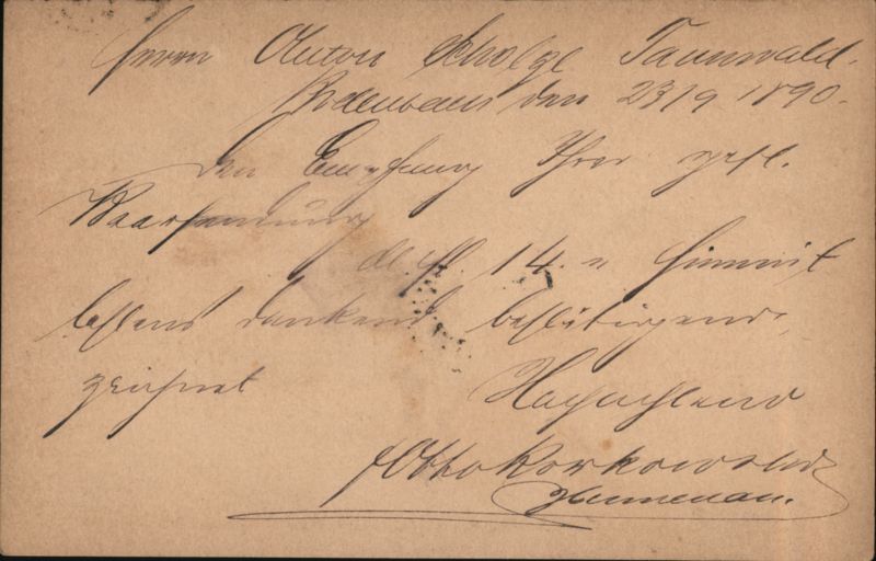 Otto Berkowski Correspondence, Bodenbach 1890 Postal Cards