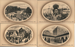 Set of 4: Brussels Exposition 1910 Postcard