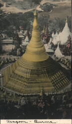 Golden Pagoda, Rangoon, Burma Postcard