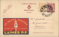 La Petite Poupée Laines P.F. Yarn Advertising Postcard