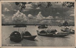 River Craft, Hooghly River, Calcutta Postcard