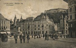 Ljubljana, Marijin trg (Prešeren Square) Postcard