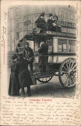 Paris Horse-Drawn Double-Decker Omnibus Postcard