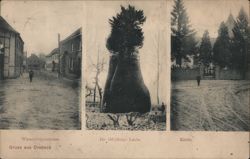 Orsbeck, Germany - Wassenbergerstrasse, 600yr Arbor, Church Postcard