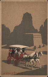 Le Lion de Belfort, Horse-Drawn Carriage Postcard