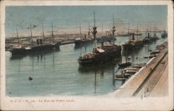 Port of Port Said Harbor Scene Postcard