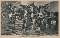 Bathing and Sun Worshipping, Benares Postcard