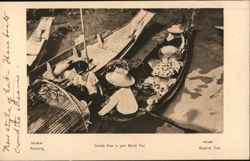 Marketing Boats on Waterway, Bangkok Postcard