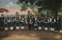 Schwälmer Wedding Party in Traditional Hessian Costumes Postcard