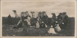 Group of Natives at Marg Village, Cairo Postcard