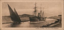 Suez Canal, Curve of El-Guersh with Ships Postcard