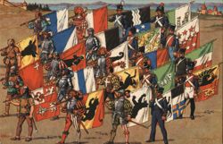 Standard Bearers of the 22 Swiss Cantons Postcard