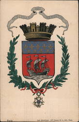 Coat of Arms of Paris, France Postcard