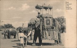 State Elephants of the Gaekwar of Baroda Postcard