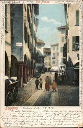 Via Nassa, Lugano, Switzerland Street Scene Postcard