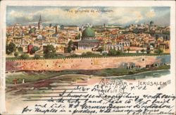 General View of Jerusalem, Dome of the Rock Postcard