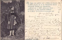 Woman in Traditional Swiss Costume, Langenbruck Postcard