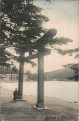 Torii Gate at Lake Chuzenji, Nikko Postcard