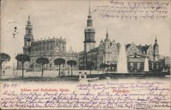 Schloss und Katholische Kirche, Dresden Postcard