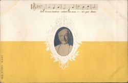 Portrait of Pope Leo XIII with Musical Score Postcard