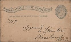 Canadian Mutual Aid Association Death Notice 1890 Postcard
