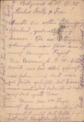 Handwritten Letter from Belgrade (1920) Postcard