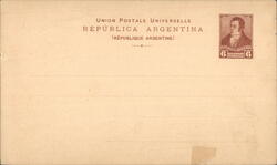 Argentinian Postal Card with 6 Centavos Stamp Postcard