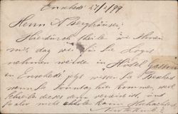 Handwritten Message, Enschede to Oberlangenbielau 1899 Postcard