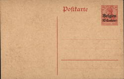 German Occupation of Belgium Postkarte, 10 Centimes Postcard