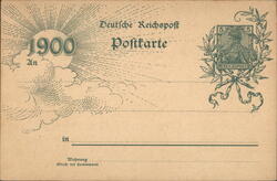 German Postal Card 1900 Sunburst Postcard