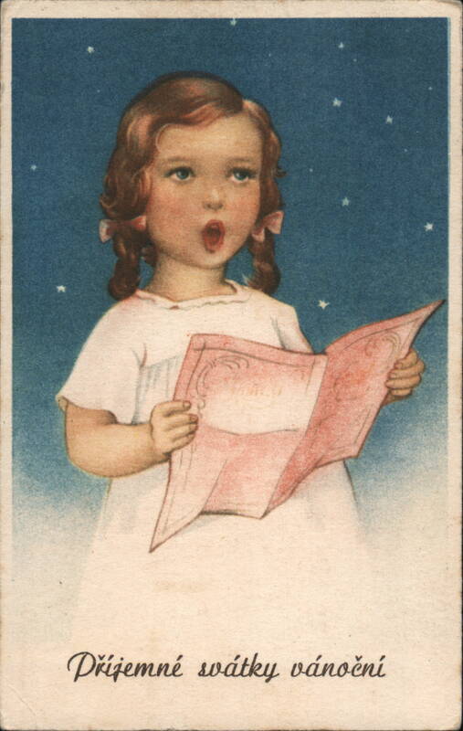 Girl Singing Christmas Carols, Příjemné svátky vánoční