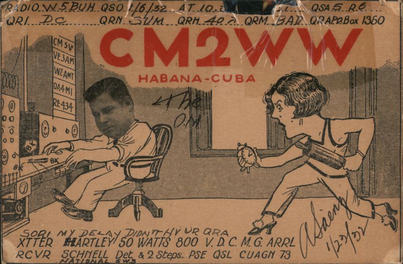 CM2WW QSL Card, Habana, Cuba Saenz QSL & Ham Radio