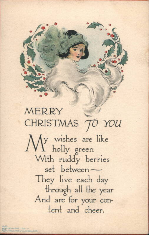 Merry Christmas To You, Woman in Holly Wreath
