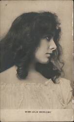 Actress Julia Marlowe Profile Portrait Postcard