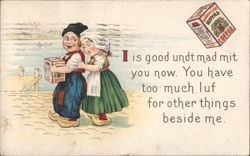 Dutch Children with Dannemillers Royal Coffee Box Postcard