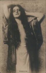 Woman Posing in Robe, Bliss (Блаженство) Postcard
