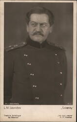 Actor L. M. Leonidov as Solenny in Chekhov's Three Sisters Postcard