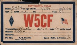 W5CF Fort Worth, TX QSL Card Postcard