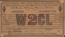 W2CL QSL Card, Mt. Vernon, NY to W5BUH Fort Worth, TX (1931) Postcard