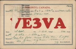 VE3VA Ham Radio QSL Card, Toronto, ON Postcard