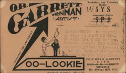 O.R. Garrett Penman Artist QSL Card W5YS 5PJ Fort Worth TX Postcard