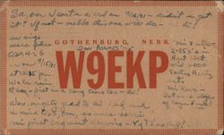 W9EKP Amateur Radio QSL Card, Gothenburg, NE Postcard