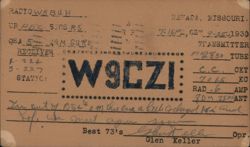 QSL Card W9CZI Nevada MO to W5BUH Fort Worth TX 1930 Postcard