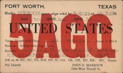 United States 5AGO QSL Card, Fort Worth, TX Postcard