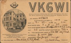 VK6WI QSL Card, Y.A.L. Buildings, Perth, Australia (1931) Postcard
